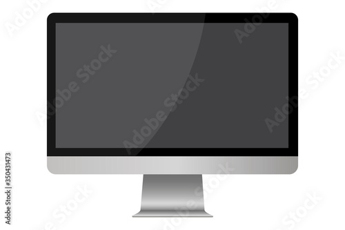 Monitor screen for desktop. Blank screen for pc. Vector image of a flat display. Stock Photo.