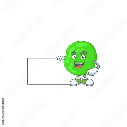 Sarcina ventriculli cartoon drawing Thumbs up holding a white board