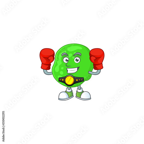 Caricature picture of sarcina ventriculli boxing athlete on the arena