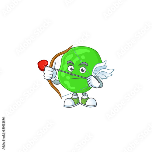 mascot design concept of sarcina ventriculli cute Cupid with arrow and wings