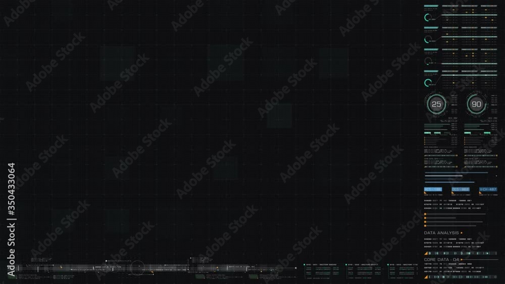 Futuristic motion graphic user interface head up display blank screen template with digital data telemetry information display for graphic overlay Futuristic motion graphic user interface head up display blank screen template with digital data telemetry information display for graphic overlay