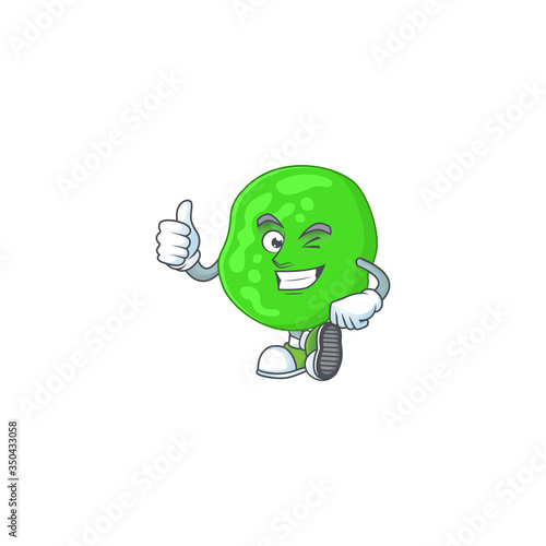 Caricature picture of sarcina ventriculli with Thumbs up finger