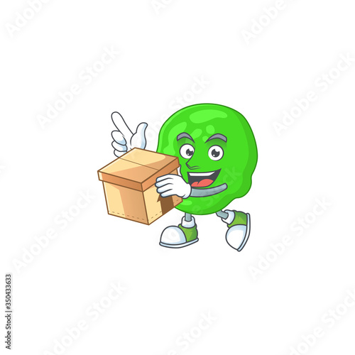 cartoon design style of sarcina ventriculli having gift box