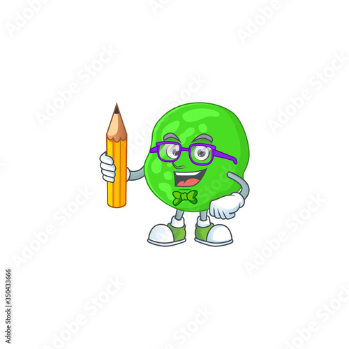 Sarcina ventriculli student Mascot design concept studying at home