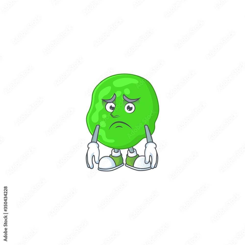 Obraz premium Sarcina ventriculli Caricature design picture showing worried face