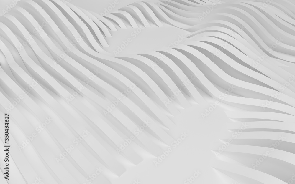 Obraz premium Abstract Curved Shapes. White Circular Background.