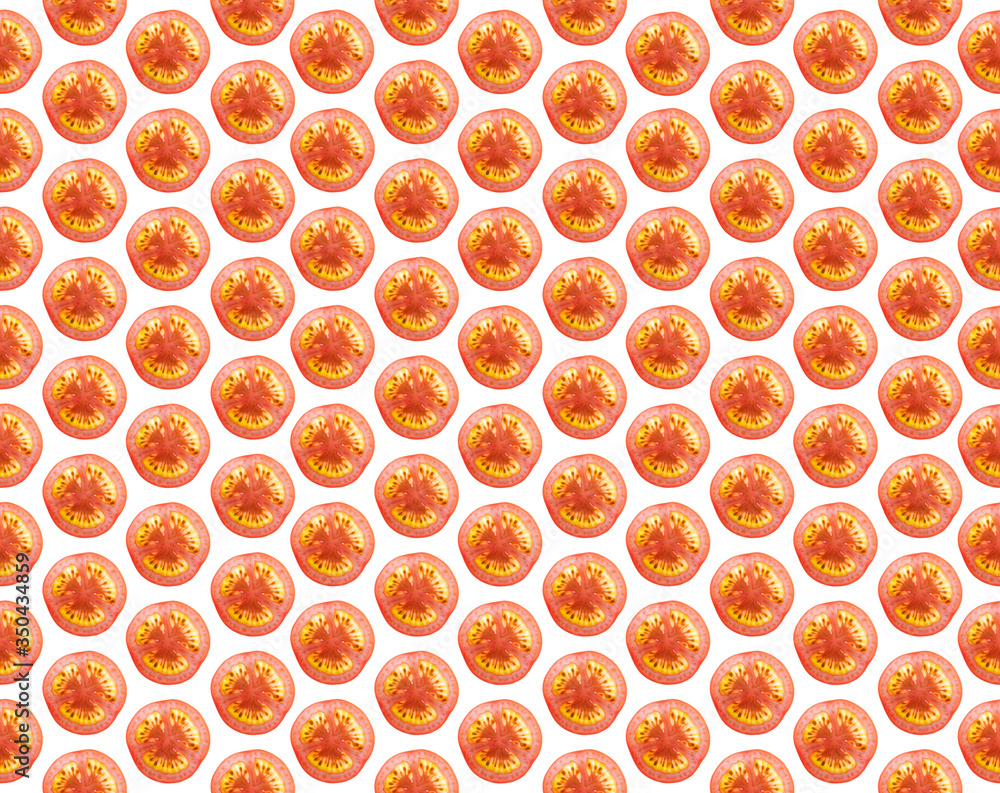 red tomato slices grouped in symmetric order red tomato slices grouped in symmetric order
