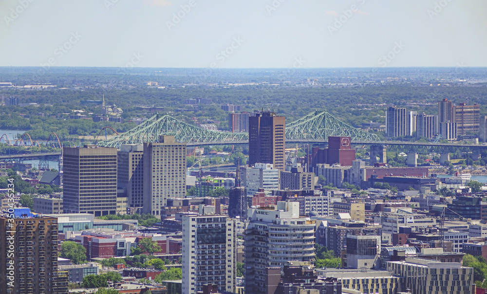Montreal view from Mount Royal in summer day.