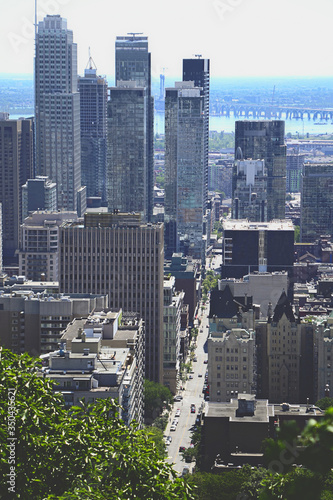 Montreal view from Mount Royal in summer day.