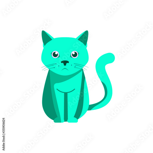 ilustración flat de un gato