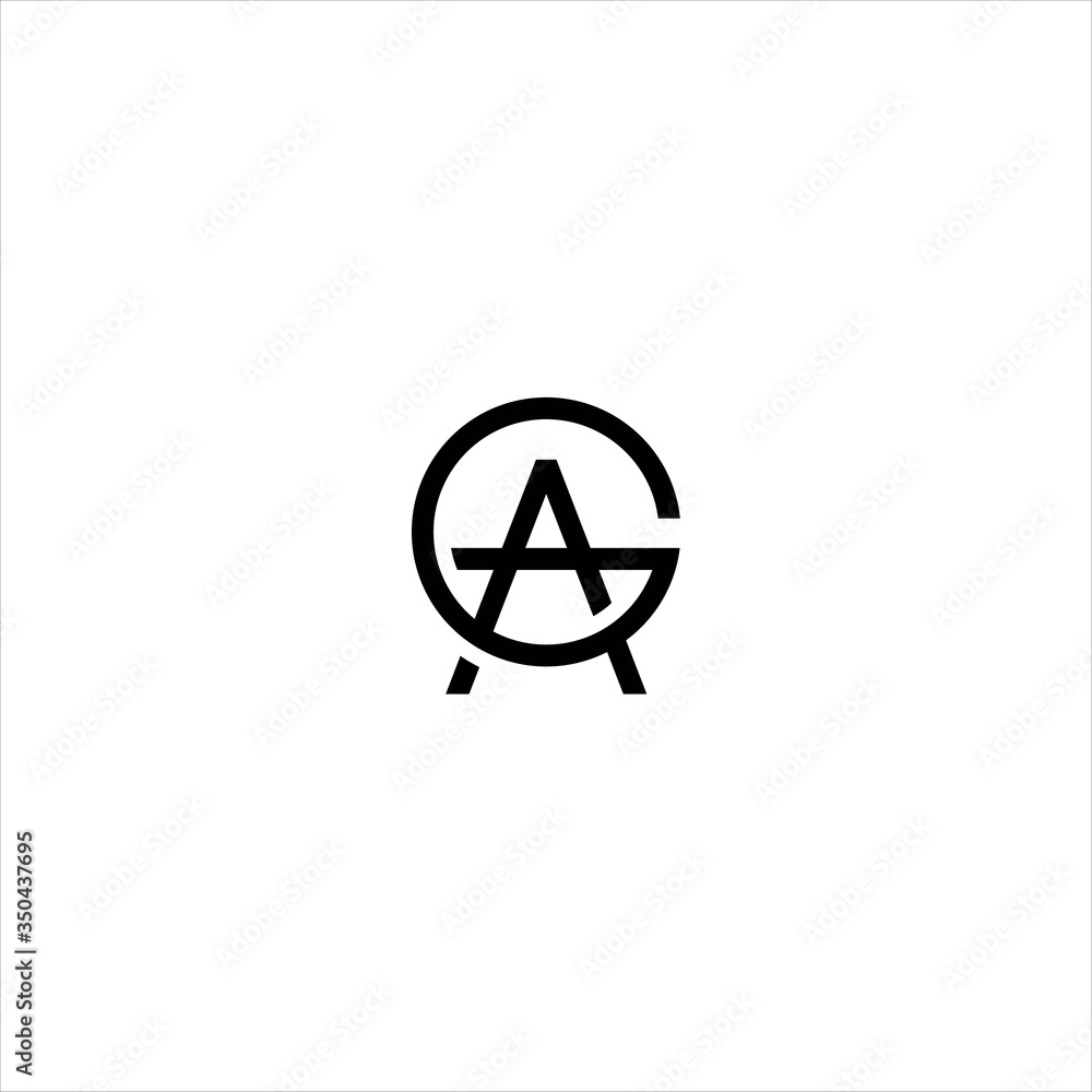 Fototapeta premium Initial letter Ag, Ag logo designs Vector Image , logo letter ag circle , logo line ag combination 