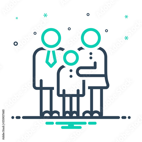 Mix icon for parents with kids stick
