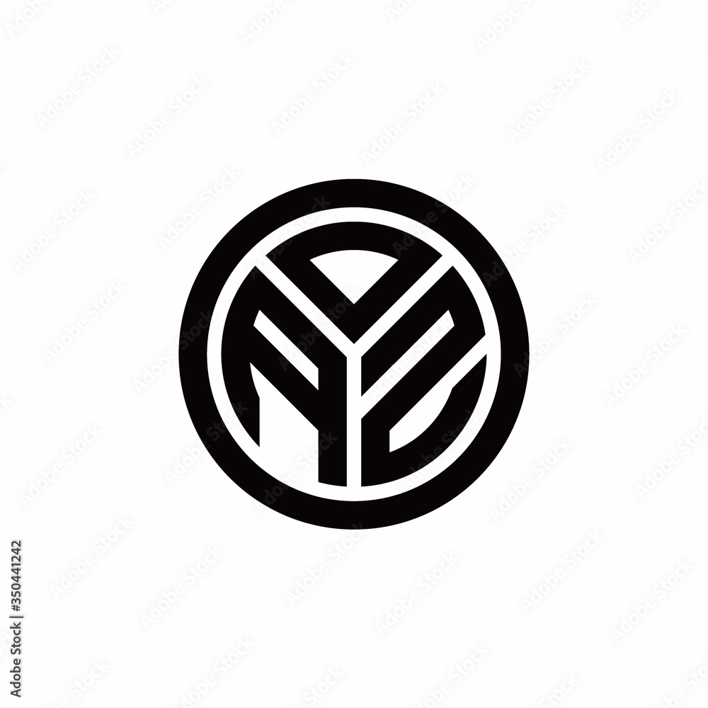 AZ monogram logo with circle outline design template AZ monogram logo with circle outline design template