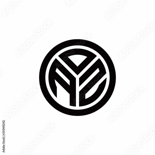 AZ monogram logo with circle outline design template