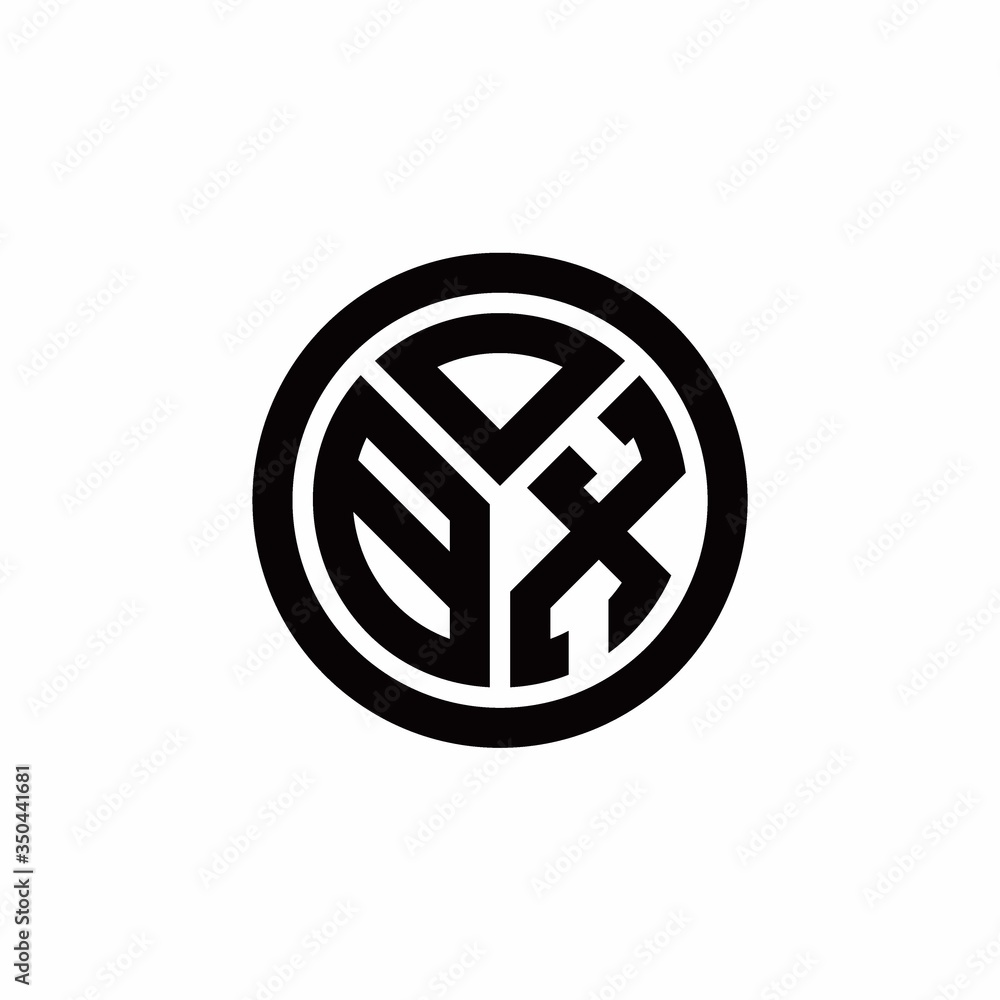 BX monogram logo with circle outline design template BX monogram logo with circle outline design template