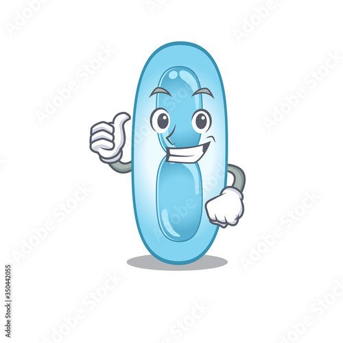 Klebsiella pneumoniae cartoon character design showing OK finger