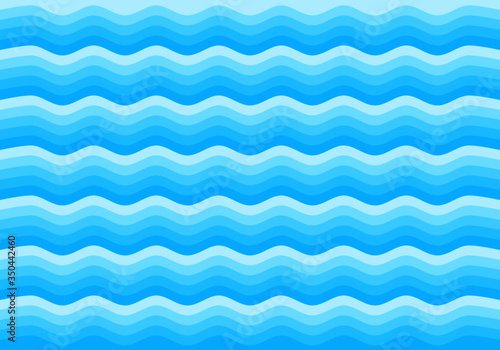 Abstract blue water waves pattern background vector.