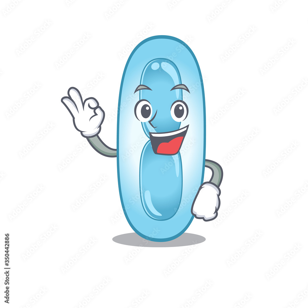 Klebsiella pneumoniae mascot design style showing Okay gesture finger Klebsiella pneumoniae mascot design style showing Okay gesture finger
