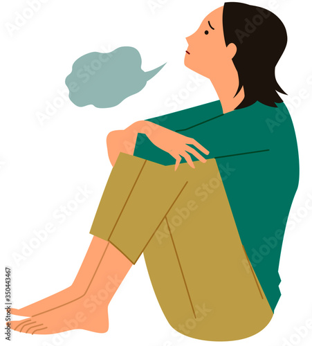 ため息をつく女性ベクター