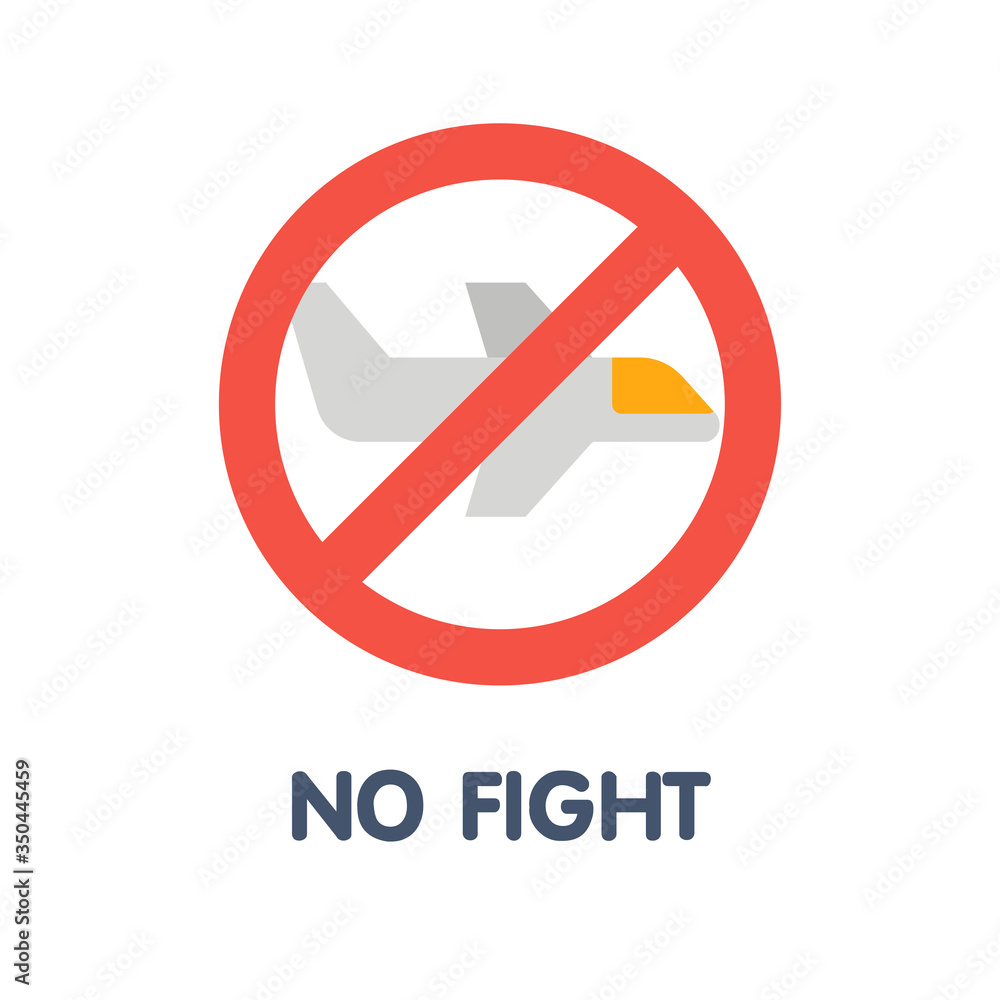 No fight flat icon style design illustration on white background No fight flat icon style design illustration on white background