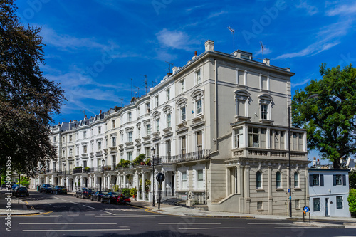 Photography Notting hill houses on neighborhood in London, England, UK