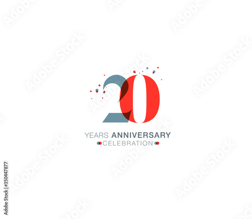 20 years anniversary or birthday celebration design template Vector.