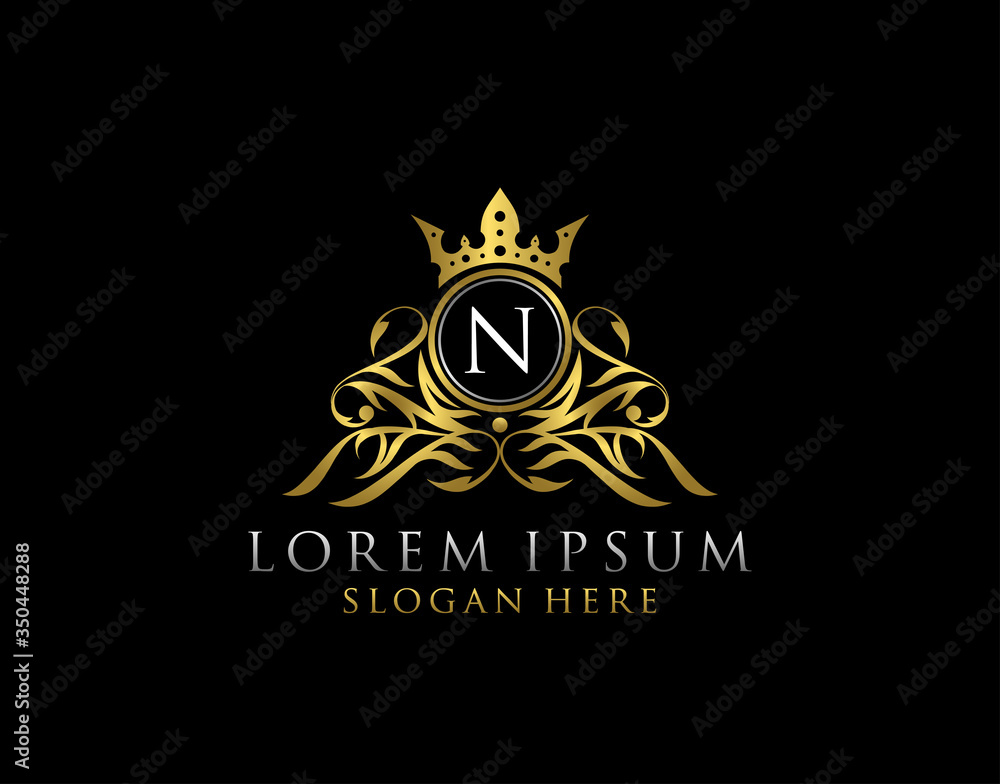 Luxury Boutique N Letter Logo.Classy gold floral badge design for Royalty, Letter Stamp, Boutique, Hotel, Heraldic, Jewelry, Wedding. Luxury Boutique N Letter Logo.Classy gold floral badge design for Royalty, Letter Stamp, Boutique, Hotel, Heraldic, Jewelry, Wedding.