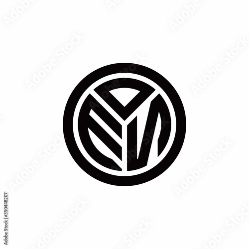 EN monogram logo with circle outline design template