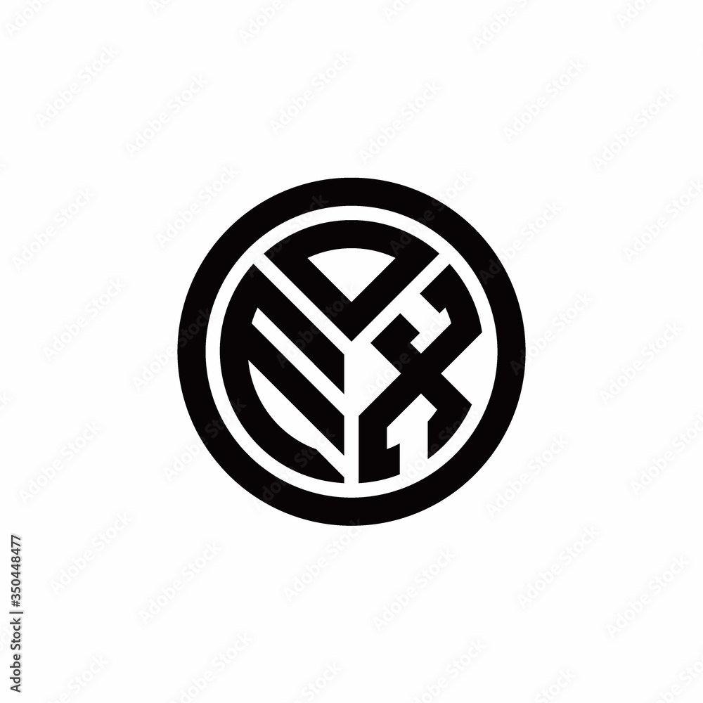 EX monogram logo with circle outline design template EX monogram logo with circle outline design template