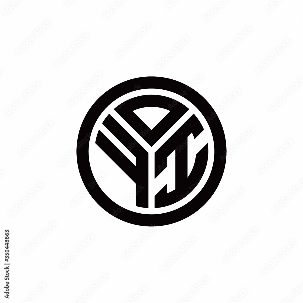 FI monogram logo with circle outline design template FI monogram logo with circle outline design template