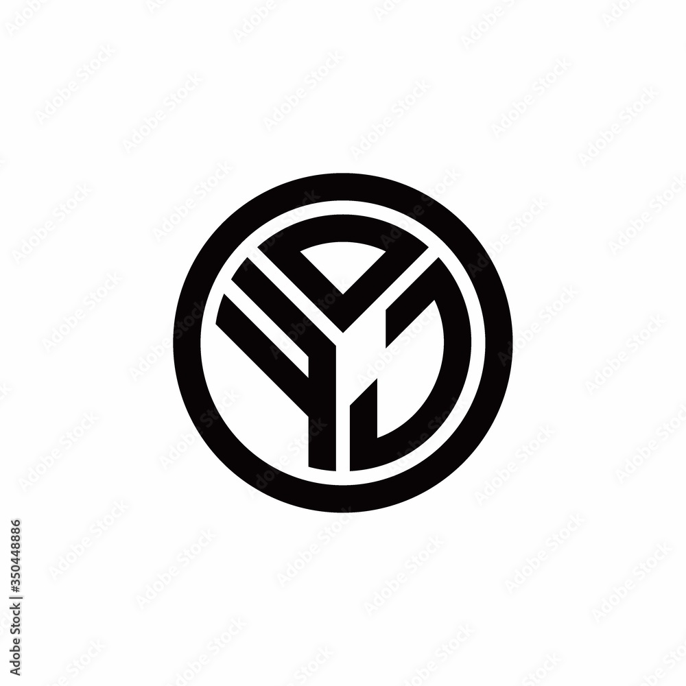 FJ monogram logo with circle outline design template FJ monogram logo with circle outline design template