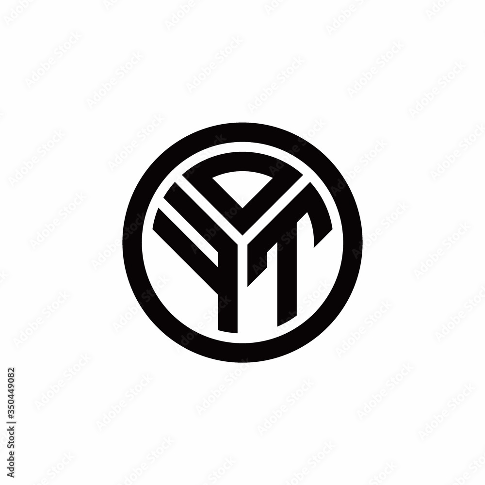 FT monogram logo with circle outline design template FT monogram logo with circle outline design template
