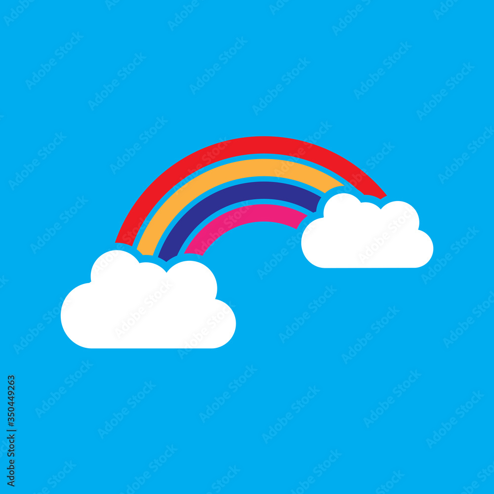 Rainbow And Cloud Icon Design Vector template Rainbow And Cloud Icon Design Vector template