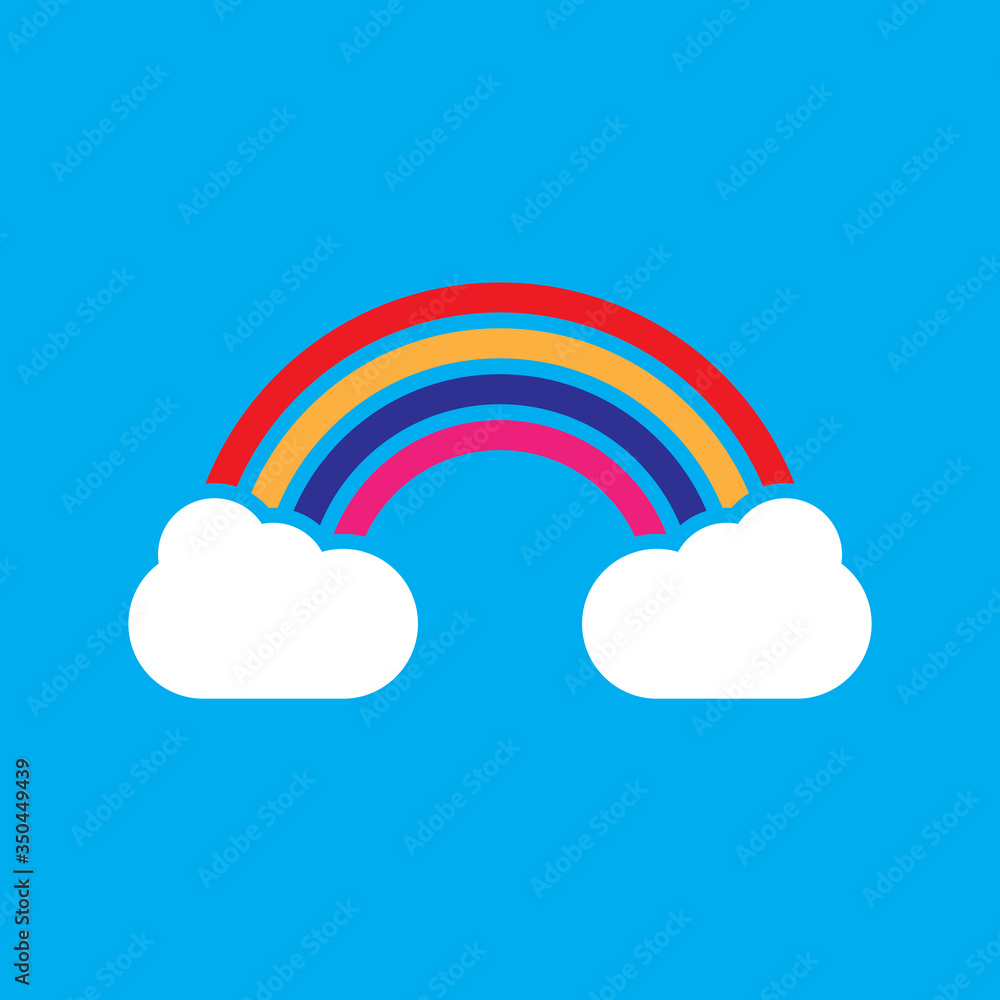 Rainbow And Cloud Icon Design Vector template Rainbow And Cloud Icon Design Vector template