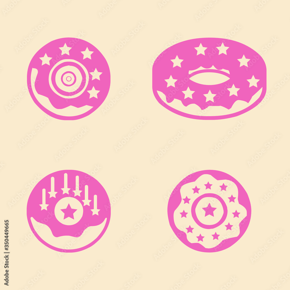Donuts vector illustration of a pink and white background Donuts vector illustration of a pink and white background