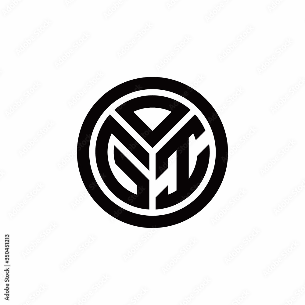 GI monogram logo with circle outline design template GI monogram logo with circle outline design template