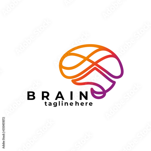 brain logo icon vector isolated