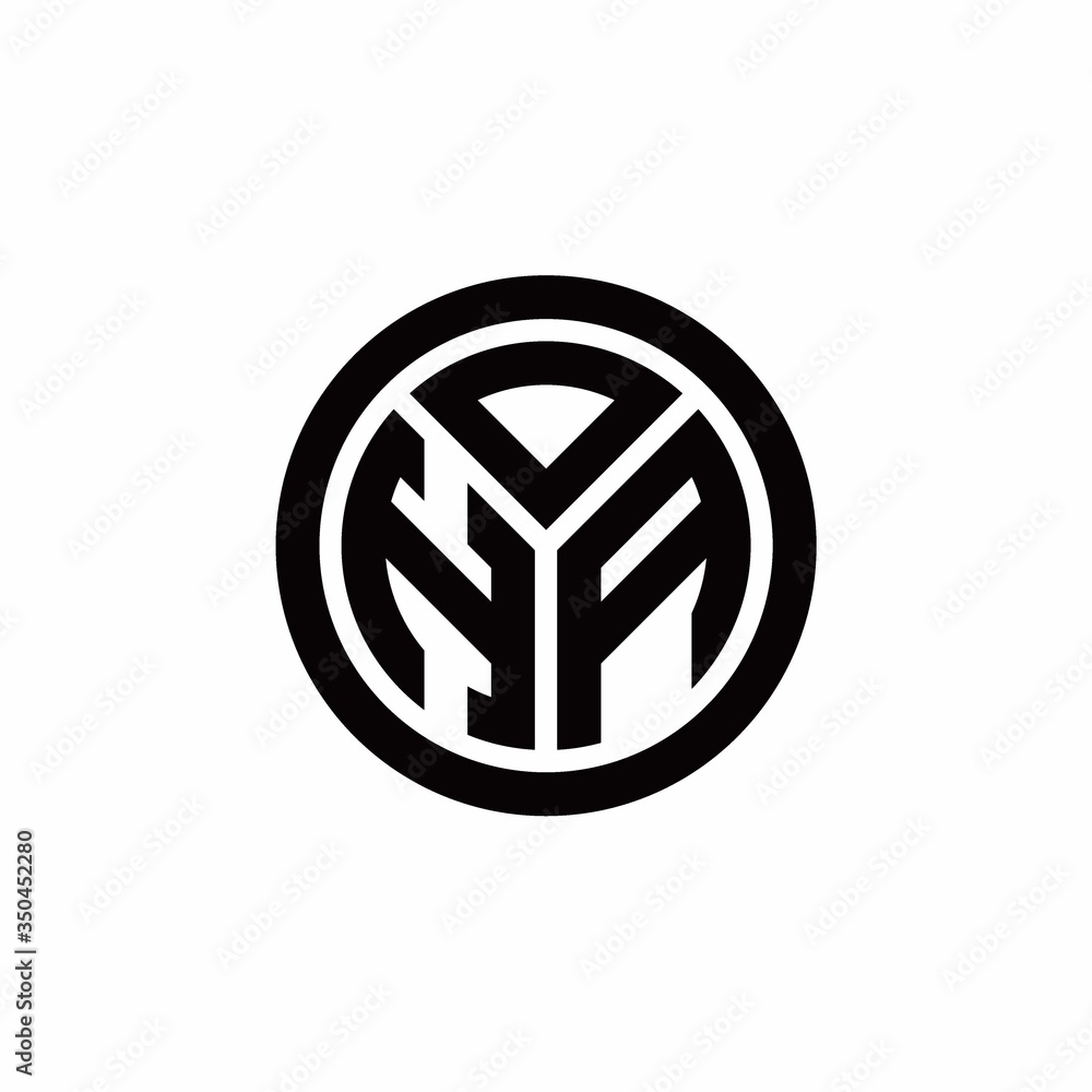 HA monogram logo with circle outline design template HA monogram logo with circle outline design template