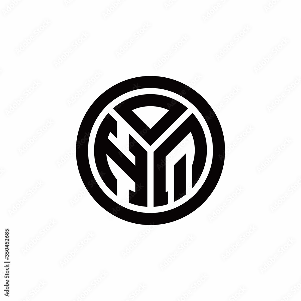 HQ monogram logo with circle outline design template HQ monogram logo with circle outline design template
