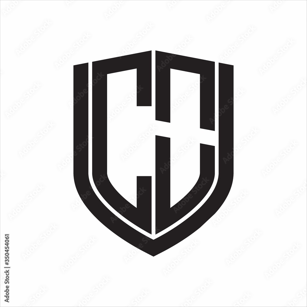 CO Logo monogram with emblem shield design isolated on white background CO Logo monogram with emblem shield design isolated on white background