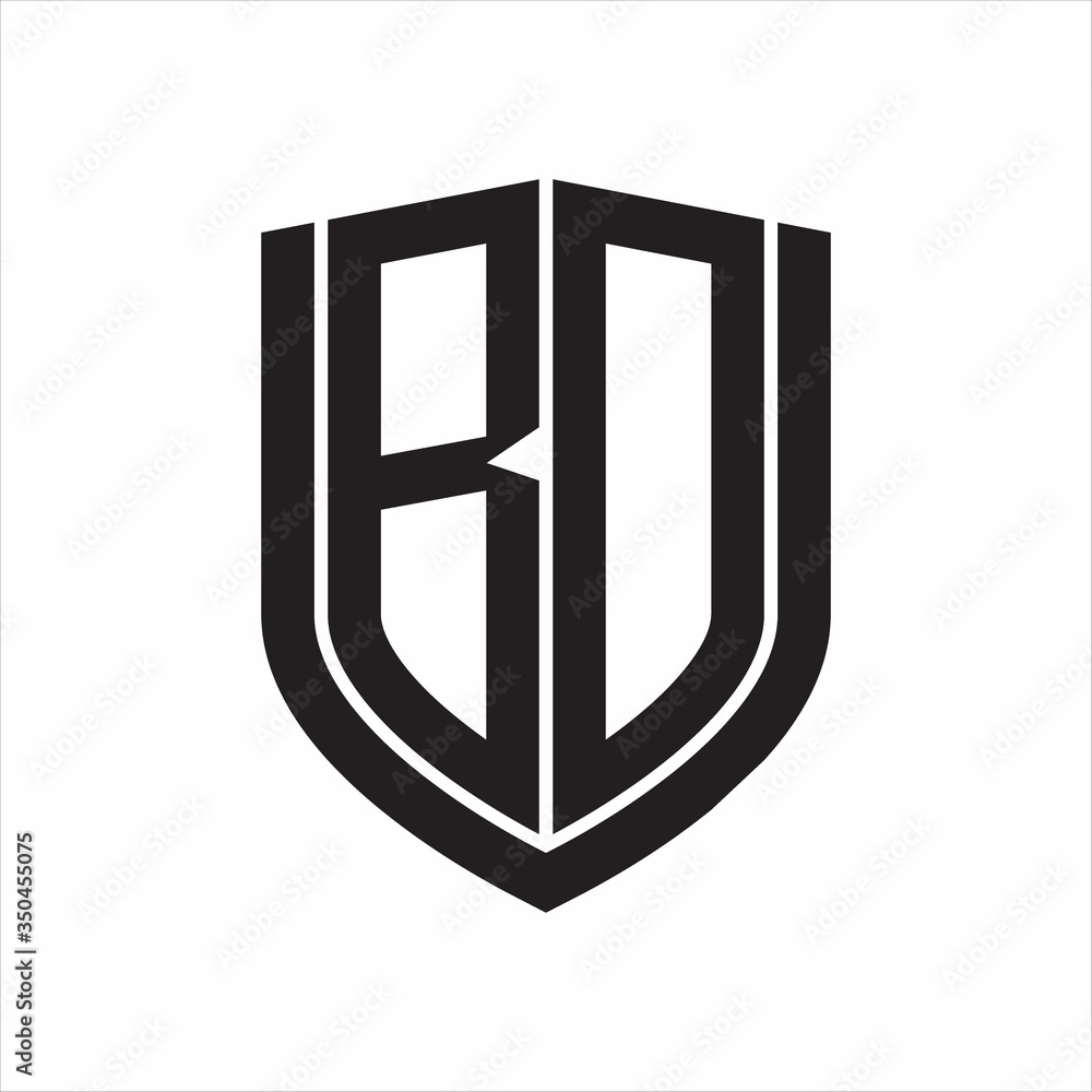 BD Logo monogram with emblem shield design isolated on white background BD Logo monogram with emblem shield design isolated on white background
