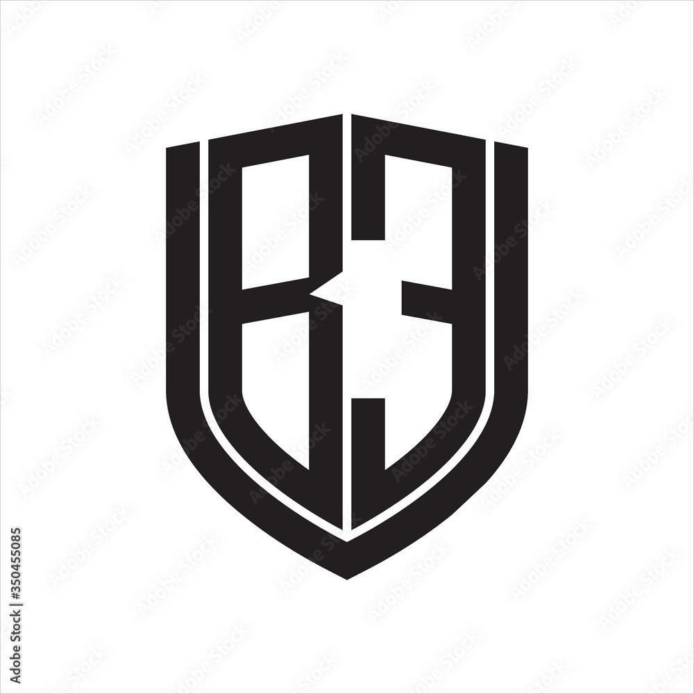 BE Logo monogram with emblem shield design isolated on white background BE Logo monogram with emblem shield design isolated on white background