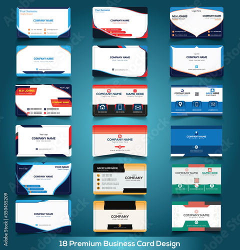Business card templates. Stationery design vector set. colorful Flat style vector illustration/Vector set of modern creative business cards.