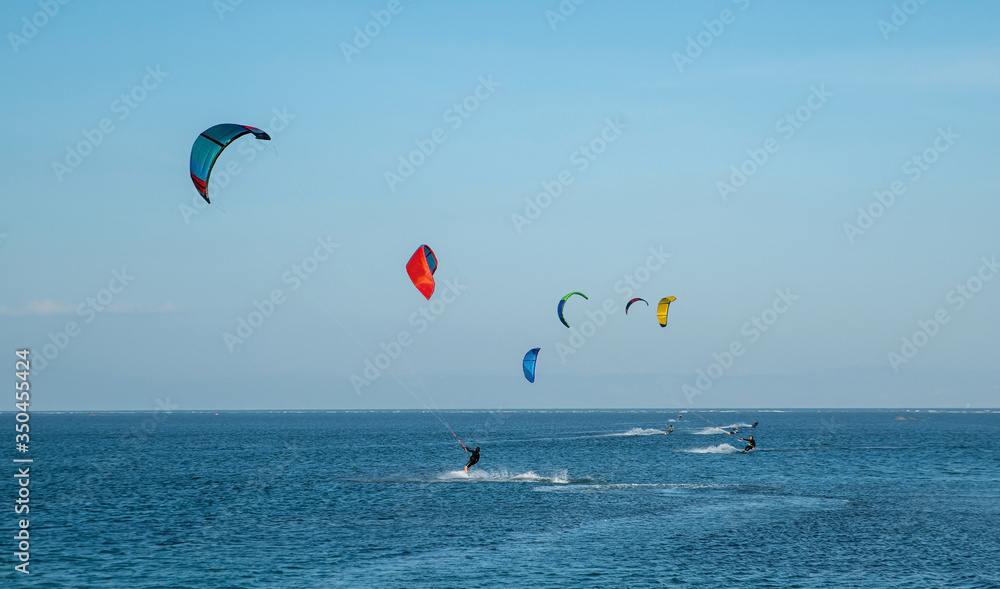 kite surfing in the sea kite surfing in the sea