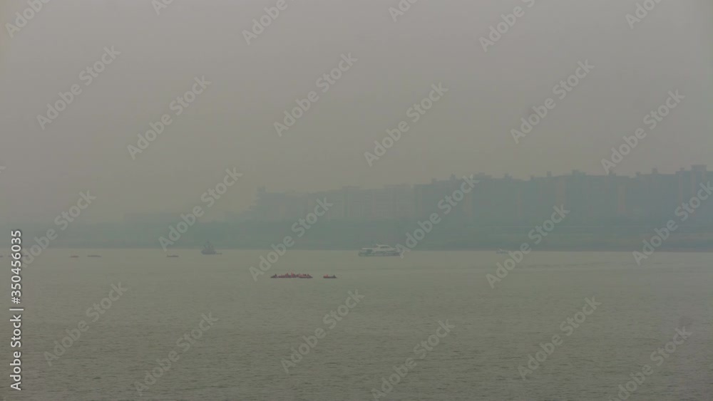 cloudy day changsha city river army guard water training bay view panorama timelapse 4k china cloudy day changsha city river army guard water training bay view panorama timelapse 4k china