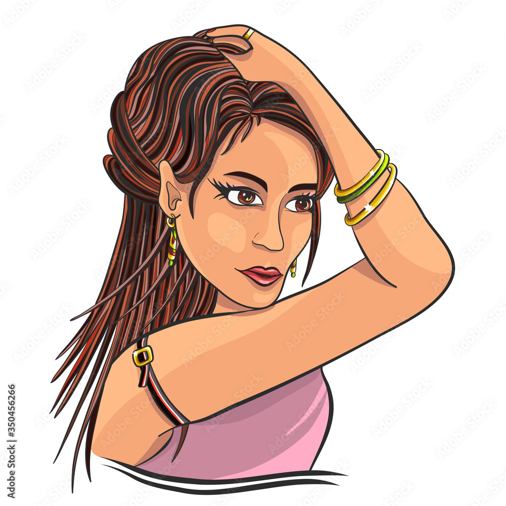Beautiful girl. Model. Print Fashionable Vector illustration Beautiful girl. Model. Print Fashionable Vector illustration