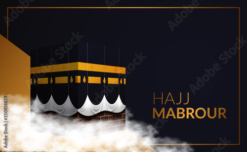 hajj mabrour Islamic event pilgrimage to Mecca, Saudi Arabia. kaaba building. eid al adha mubarak.