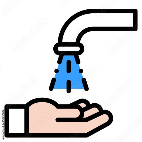 Hand washing icon, ramadan festival related vector