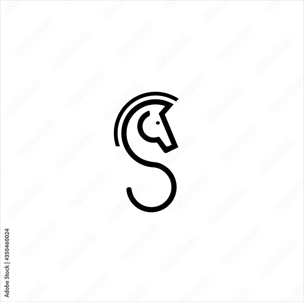 letter S which is collaborated with an elegant horse logo is suitable for business companies, animals, letter S which is collaborated with an elegant horse logo is suitable for business companies, animals,