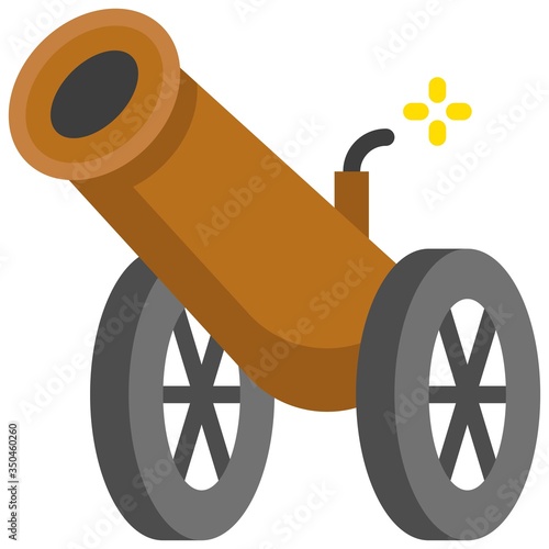 Ramadan cannon icon, ramadan festival related vector